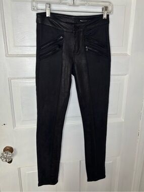 Black Orchid After Dark Faux Suede Moto Skinny Pants